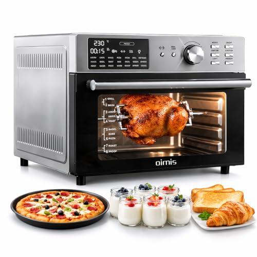 XXL 1800W Hot Air Fryer, Electric Oven with Ventilation, Electric Pizza Oven 21 in 1 with Timer, Dual Cook, Air Fryer, Grilling and Baking