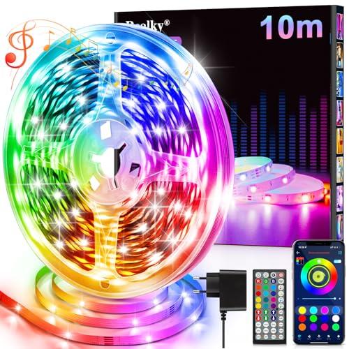 Realky LED Striscia, 30M(2 * 15M) Multicolor Led Strip Light, APP Bluetooth Controllato RGB Strisce LED, Luci Gaming per Decorare Scale, Festa, Cucina Casa, Bar
