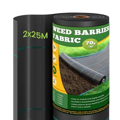 OUNUO Telo Pacciamatura Anti Erbacce, 3m x 10m, Pacciamatura Permeabile all'Acqua, Resistente allo Strappo, Elevata Resistenza UV, 90g/m² Telo Anti Erbacce per Giardino e Orto