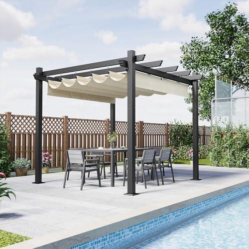 Devoko Gazebo Pergola,Gazebo Esterno Resistente,Pergolato da Giardino UV50+,Pergola Bioclimatica per Arredo Giardino Terrazzo