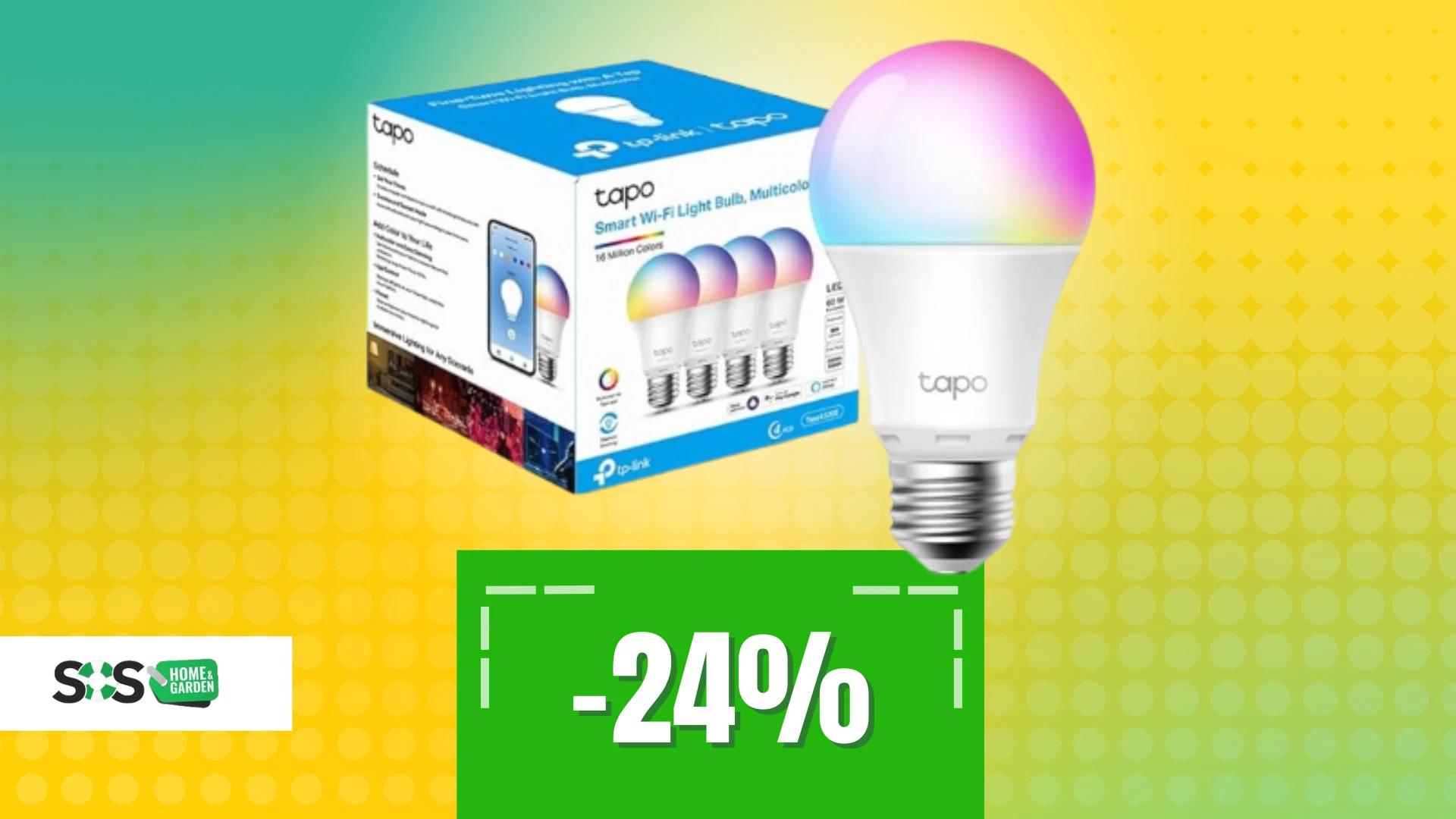 Immagine di 4 lampadine smart LED Tapo a soli 28€: magia multicolore!