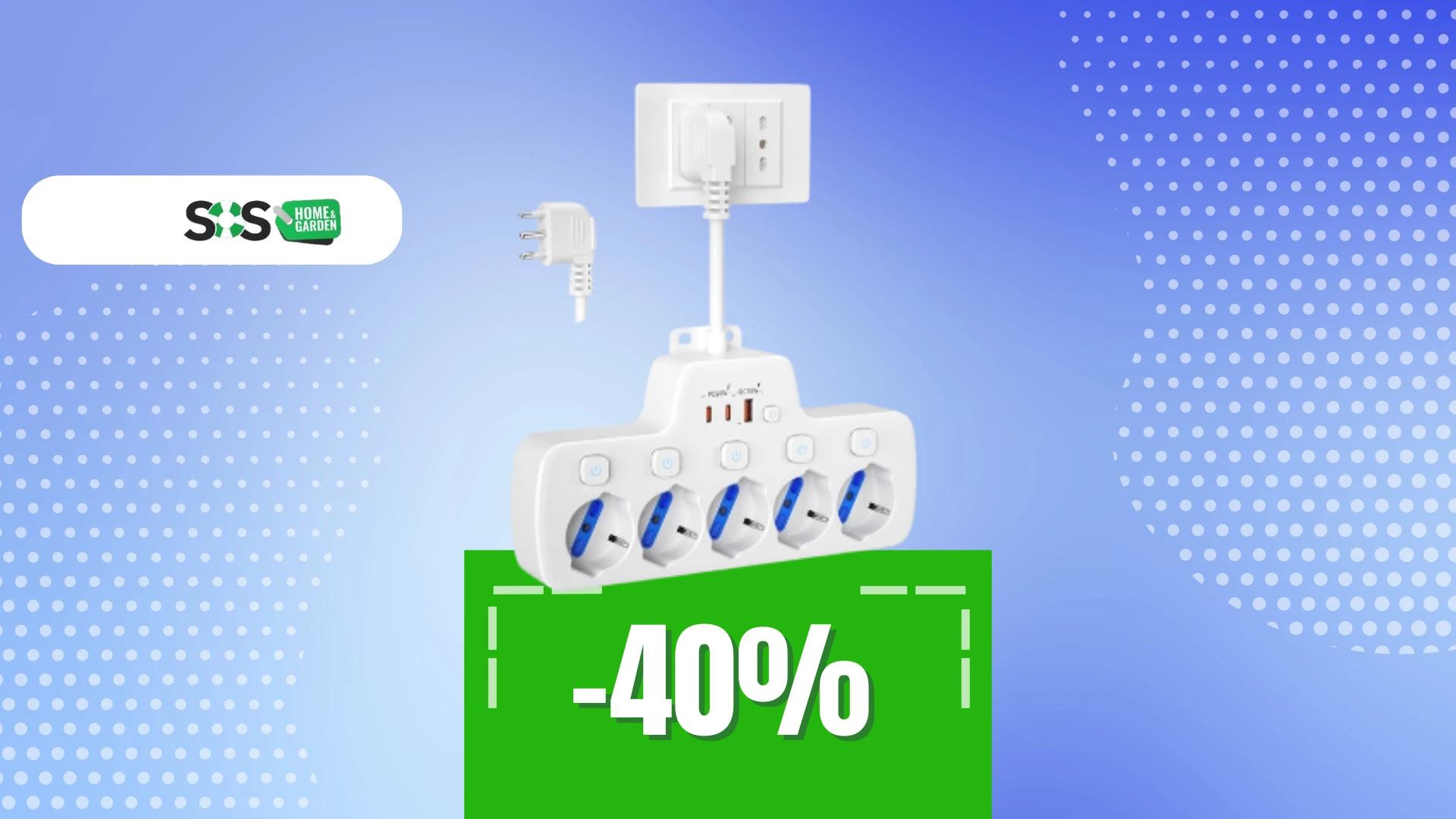 Immagine di Ciabatta multipresa a 5 posti a soli 24€: imperdibile!