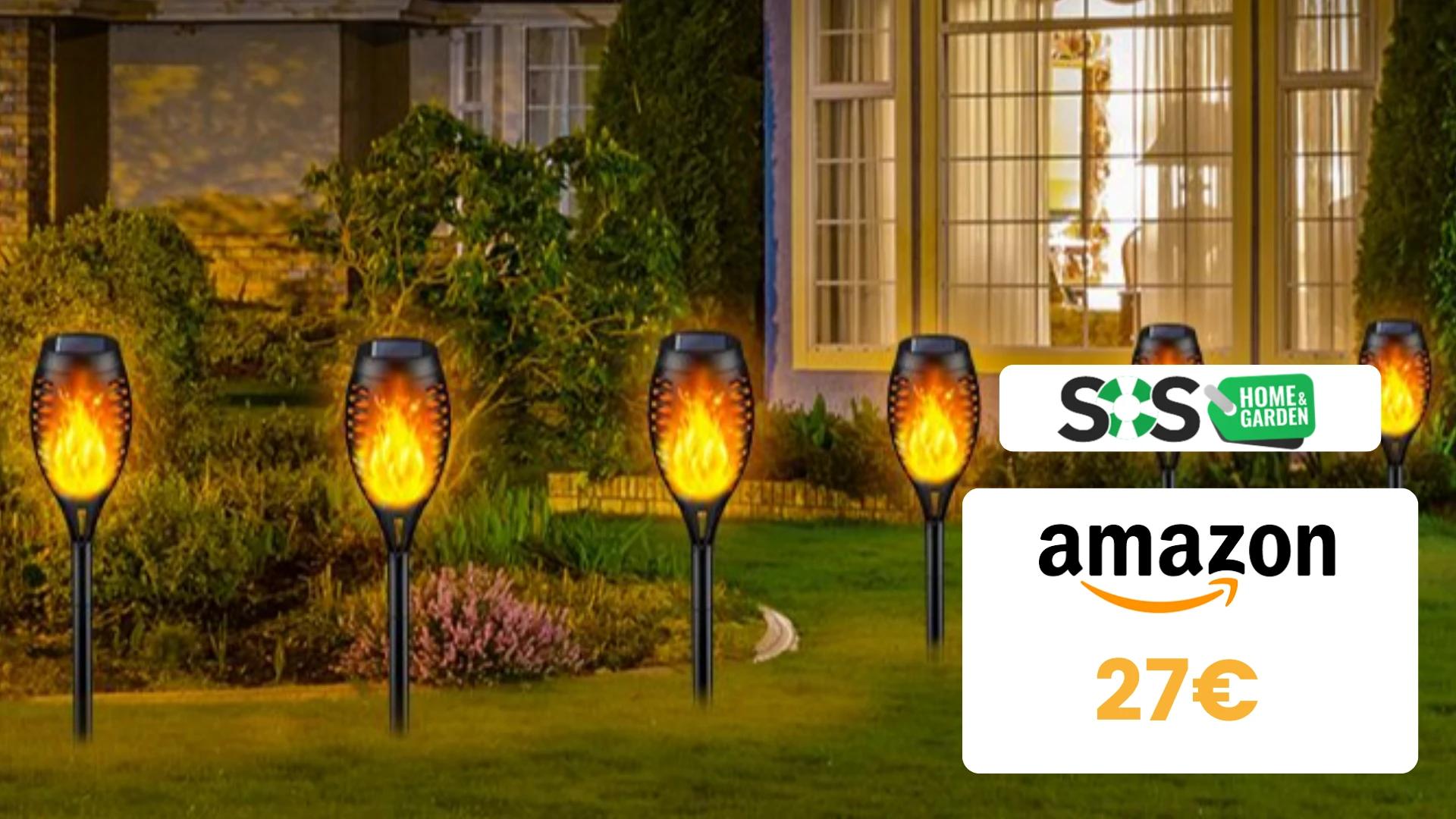 Immagine di 6 lampade solari da giardino al MINIMO STORICO di soli 27€!