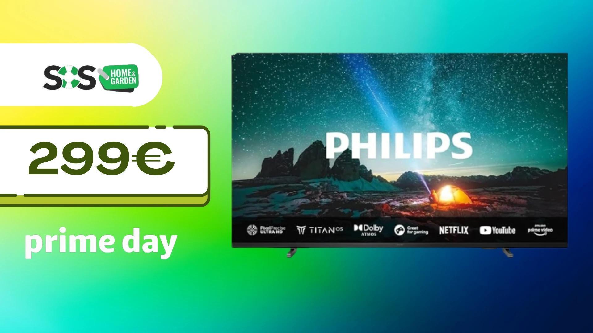 Immagine di Smart TV Philips 4K UHD 50’’ a soli 299€ con il Prime Day!
