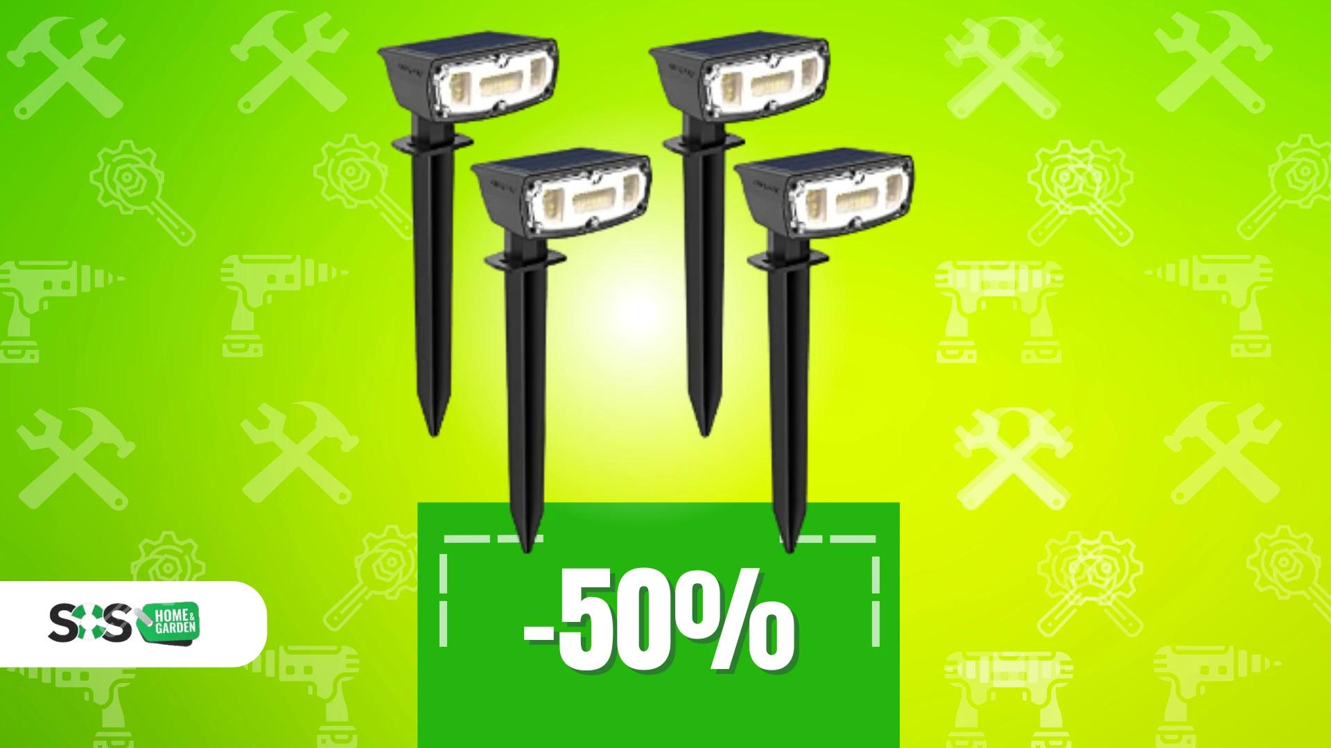 Immagine di Illuminate il giardino con questi faretti solari a soli 28€!