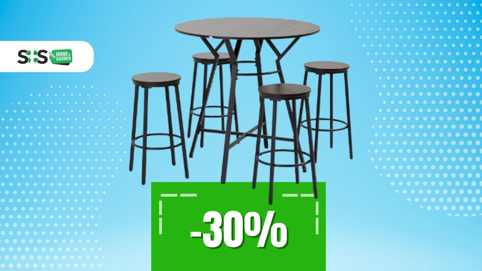 Immagine di Stupendo set da pranzo con tavolo e 4 sgabelli a soli 80€!