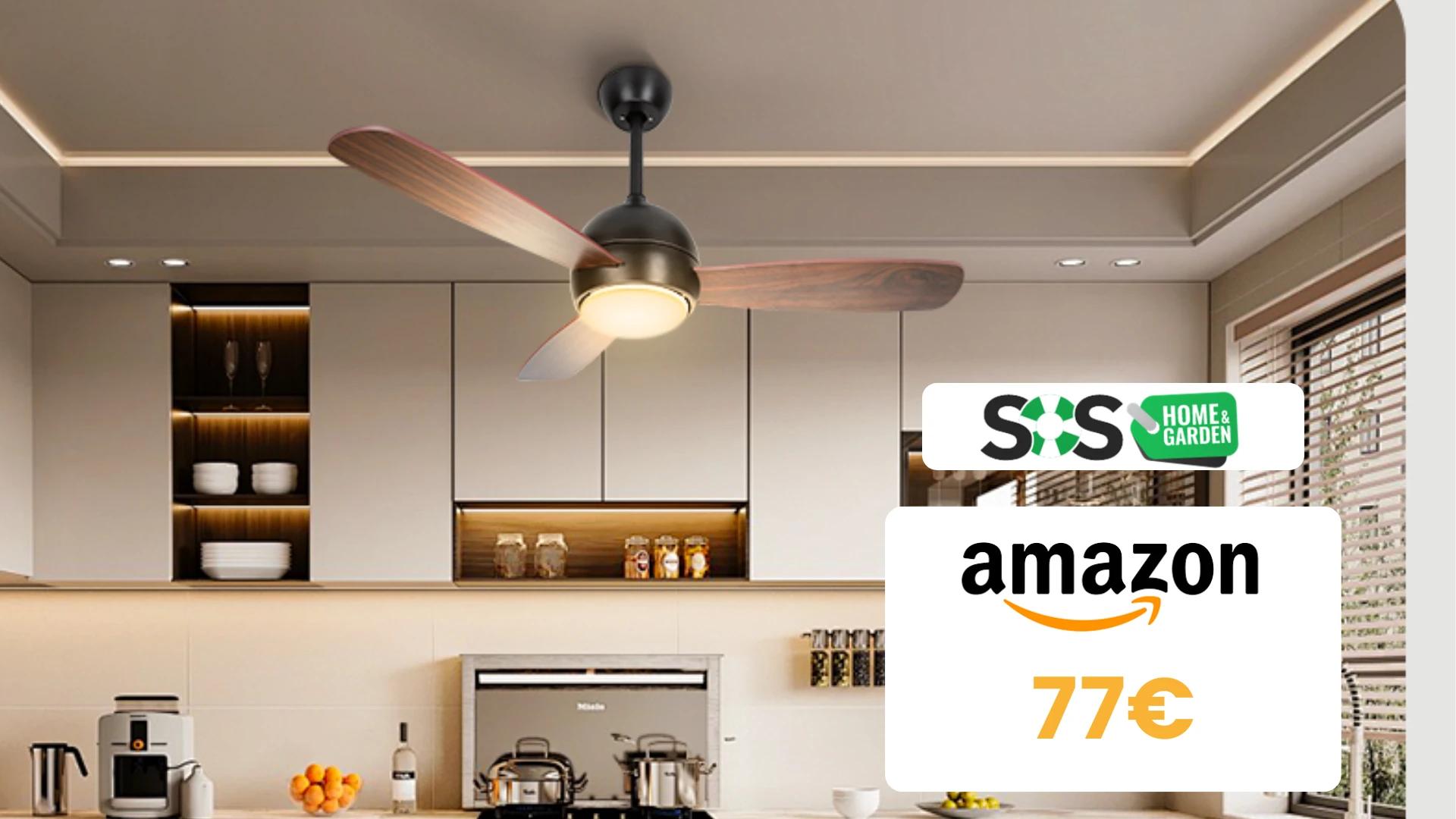 Immagine di Ventilatore da soffitto Aigostar con luce a soli 77€!