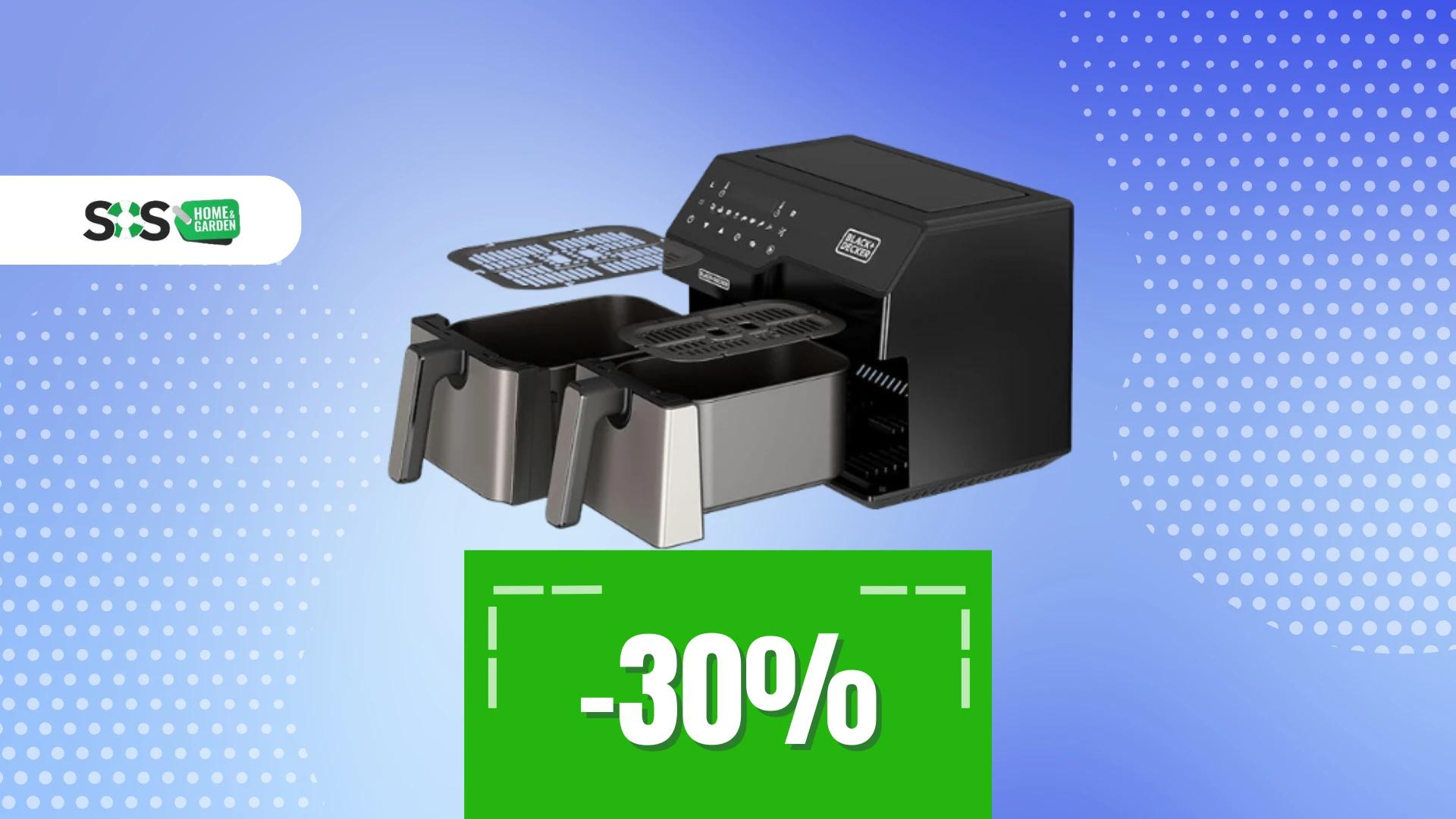 Immagine di Friggitrice ad aria Black+Decker con 2 cestelli a 152€!
