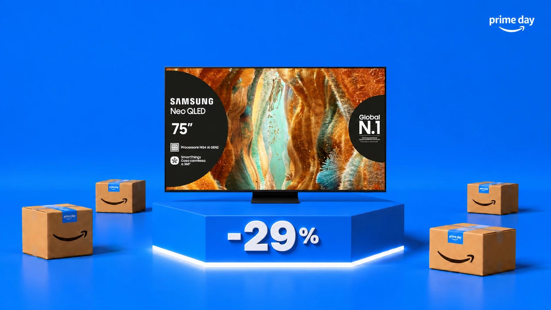 Immagine di La smart tv Samsung Neo QLED QN74F scende a 999€: 400€ in meno