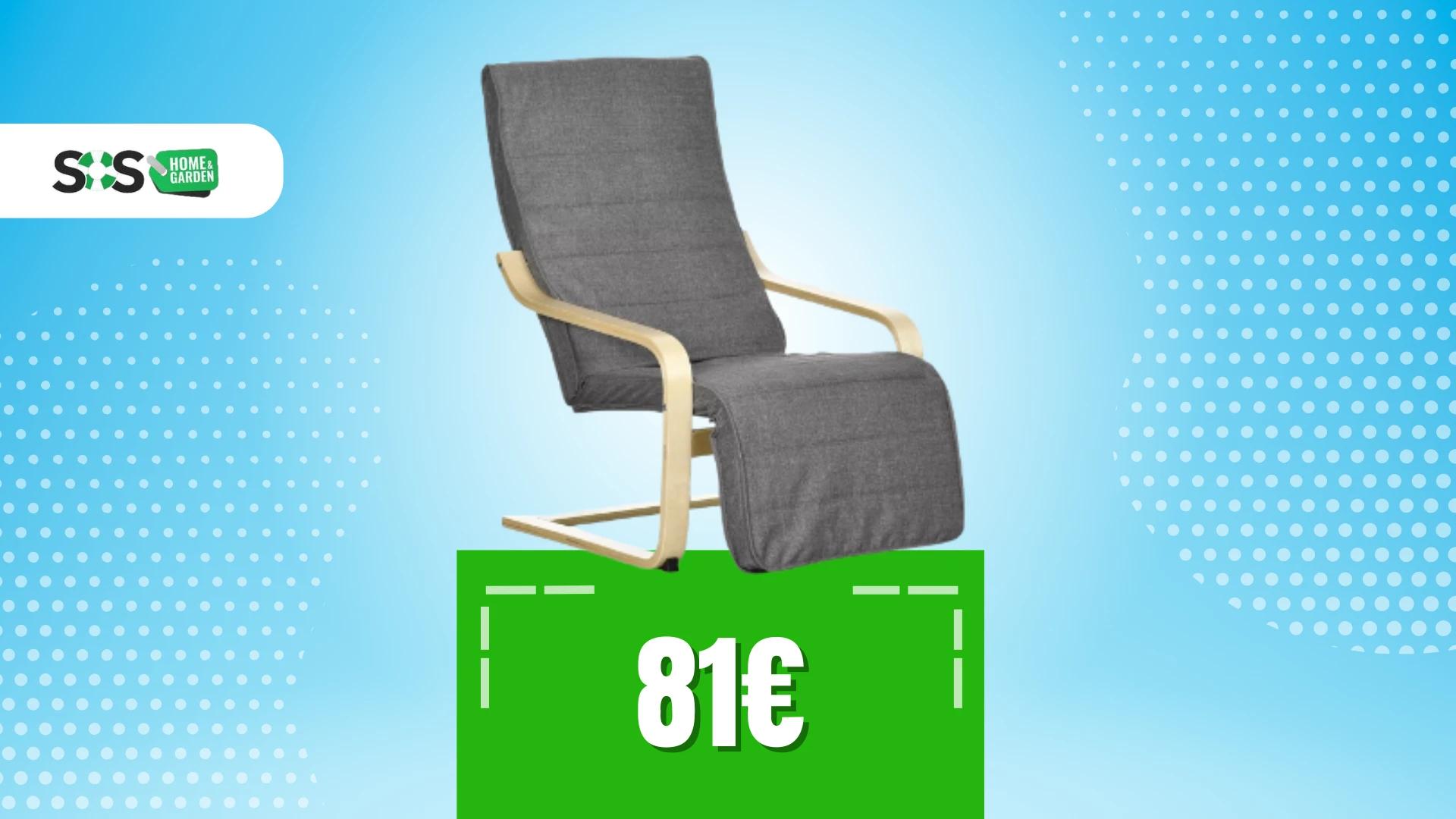Immagine di Che relax con questa poltrona con poggiapiedi a 81€!