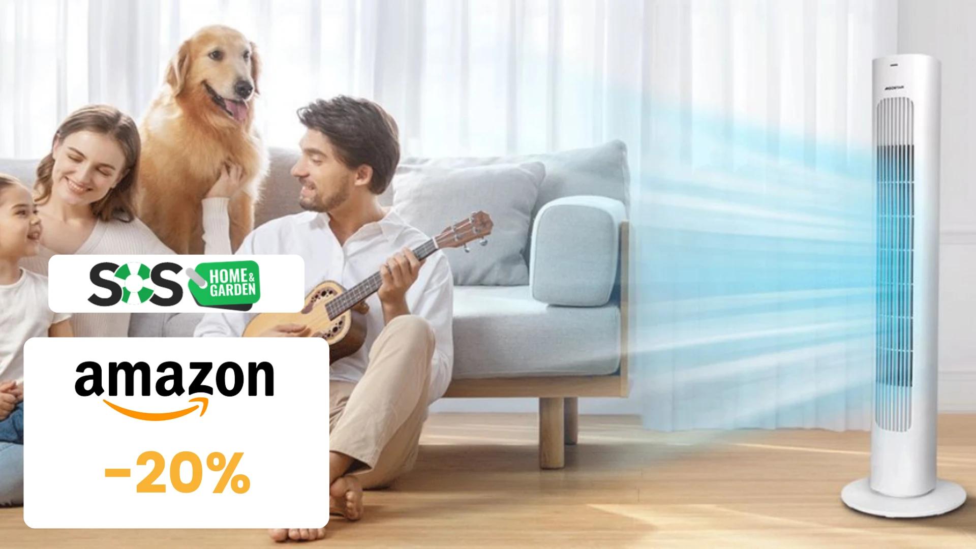 Immagine di Ventilatore a torre Aigostar a soli 48€ con 3 velocità e modalità!