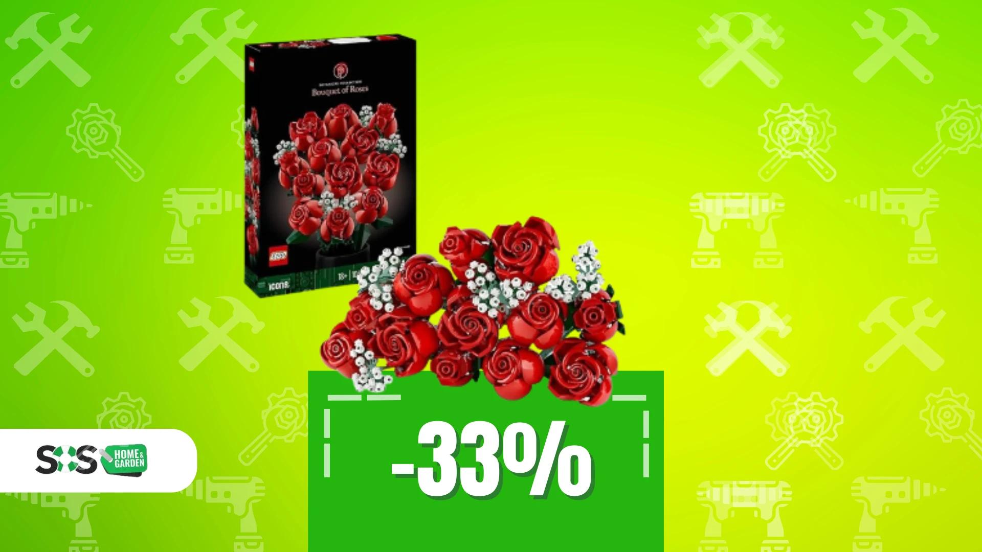 Immagine di Rose che non appassiscono: bouquet LEGO a soli 40€!