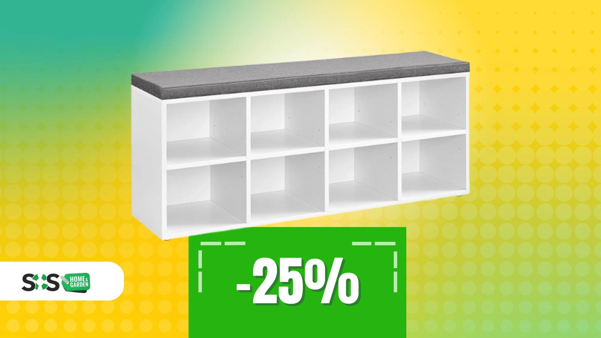 Immagine di Scarpiera con seduta e 8 scomparti a soli 58€!