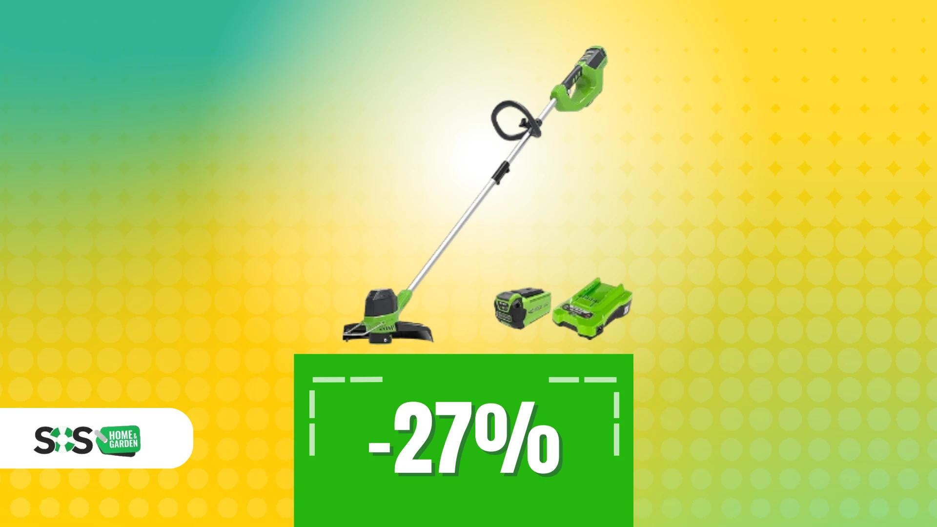 Immagine di Giardino perfetto con il tagliabordi Greenworks in azione!