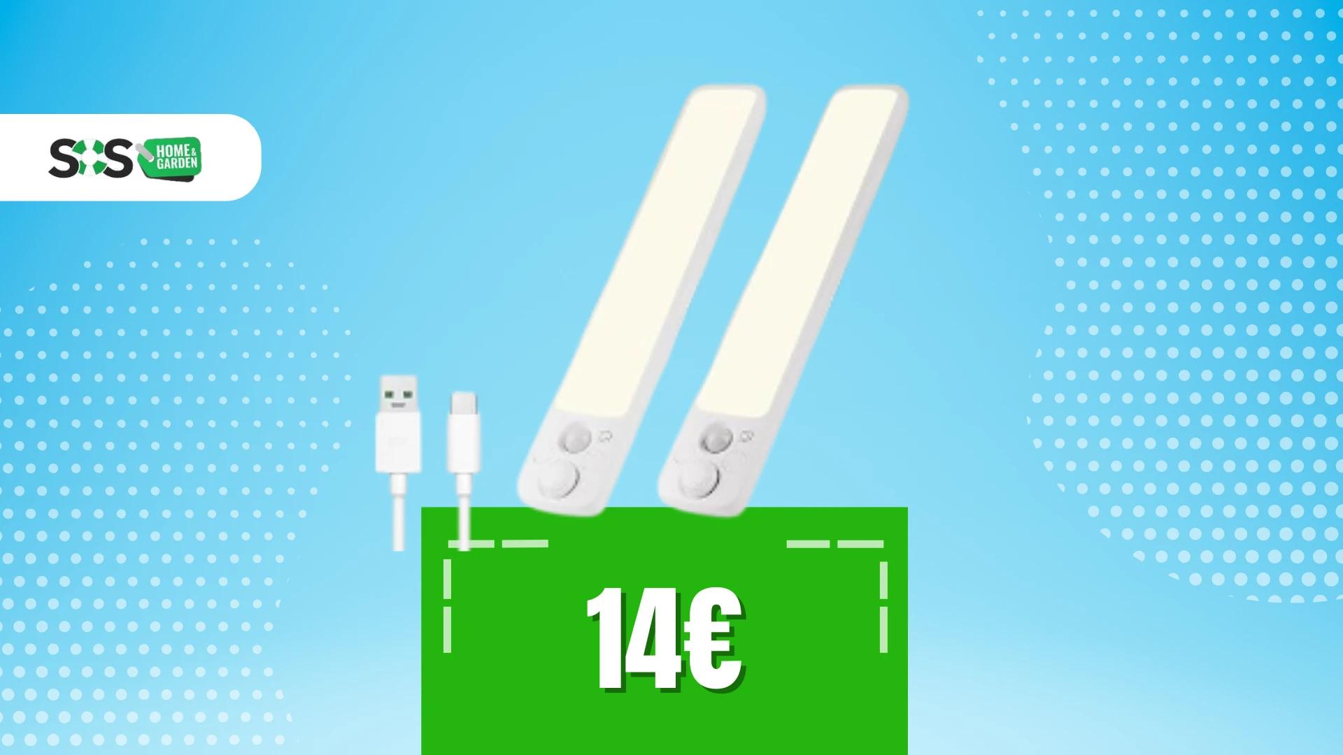 Immagine di Luci LED a sensore con telecomando e batteria ricaricabile!