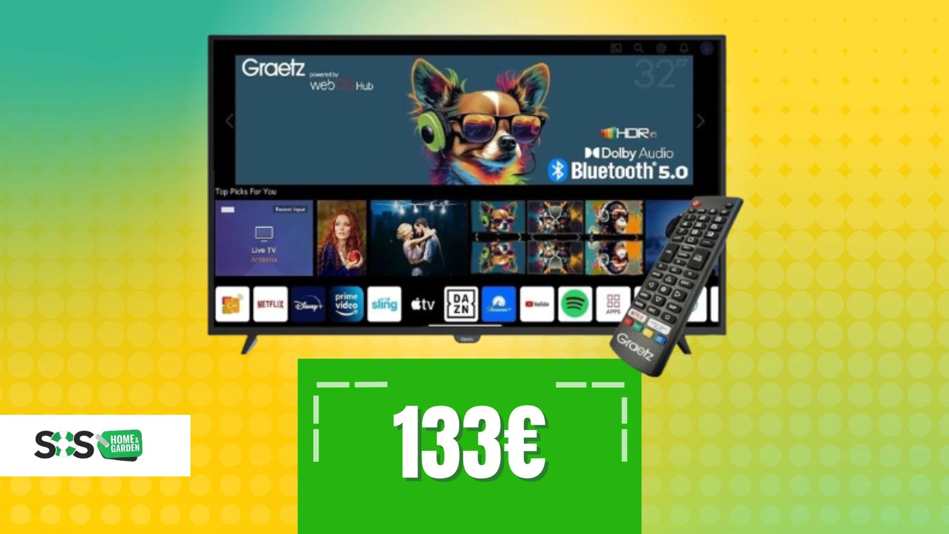 Immagine di Smart TV Graetz 32'' a 133€: per un'esperienza visiva top!