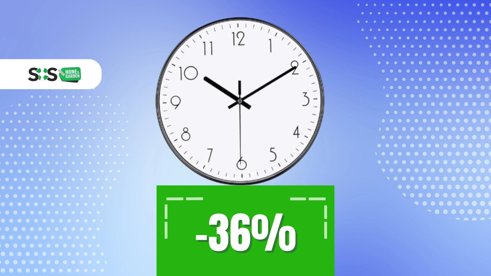 Immagine di Orologio da parete a 14€: eleganza e silenzio in offerta!