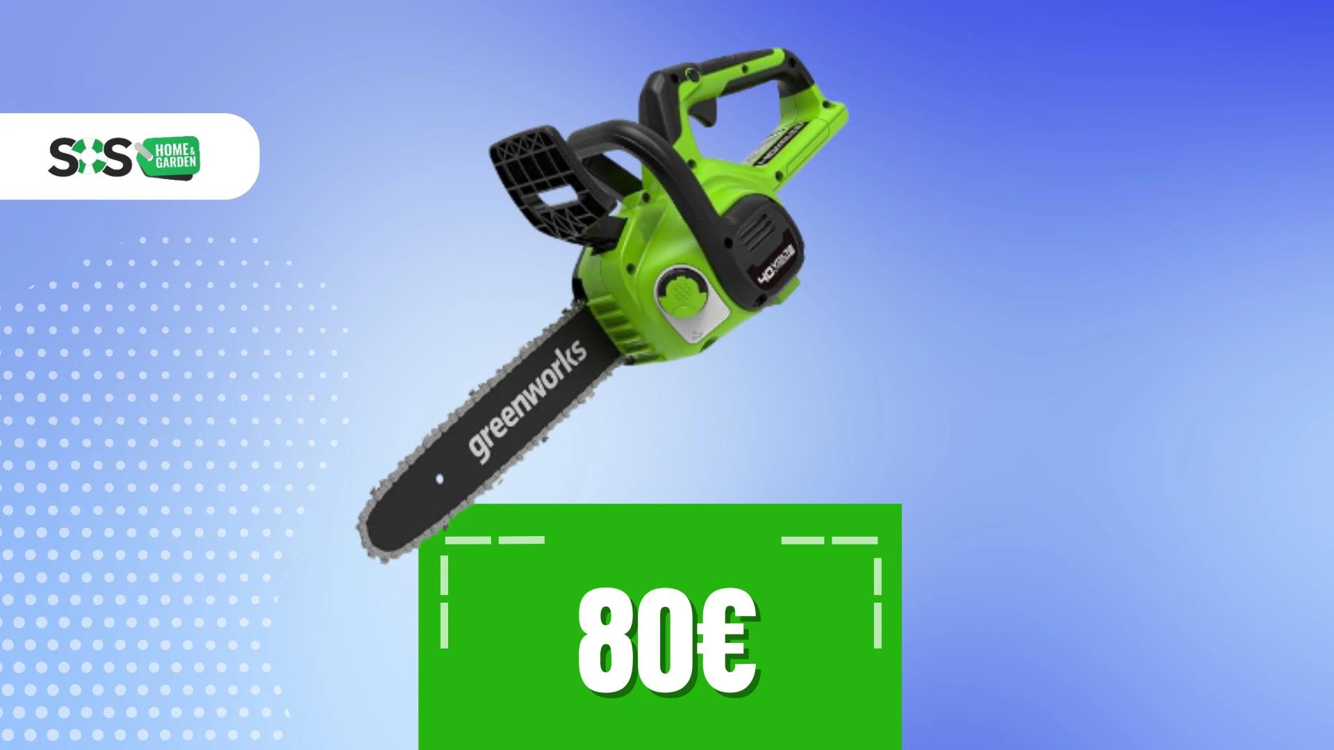 Immagine di Motosega Greenworks a soli 80€: leggera, potente e scontata!