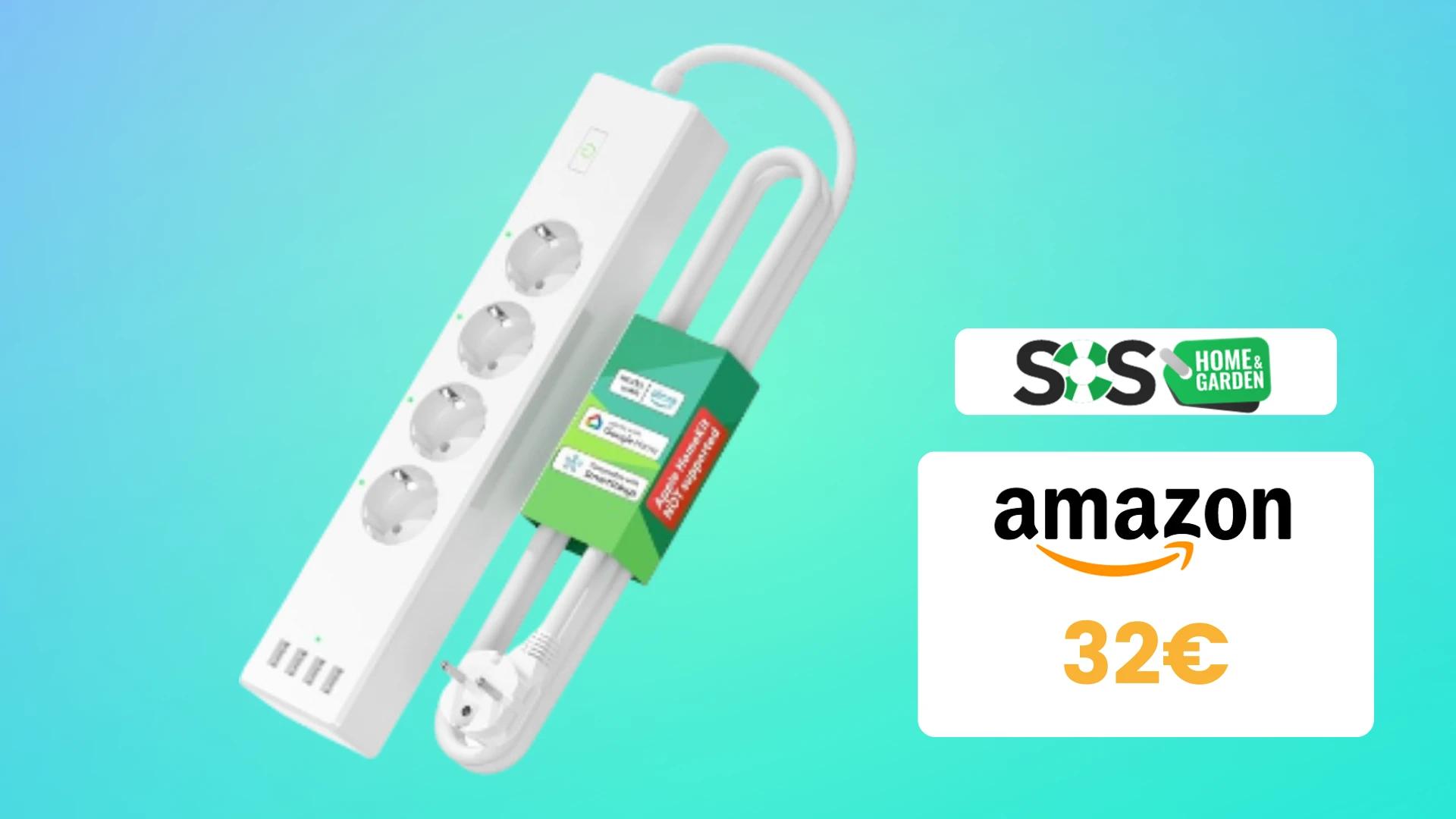 Immagine di Potenza e risparmio: ciabatta smart Meross a 32€!