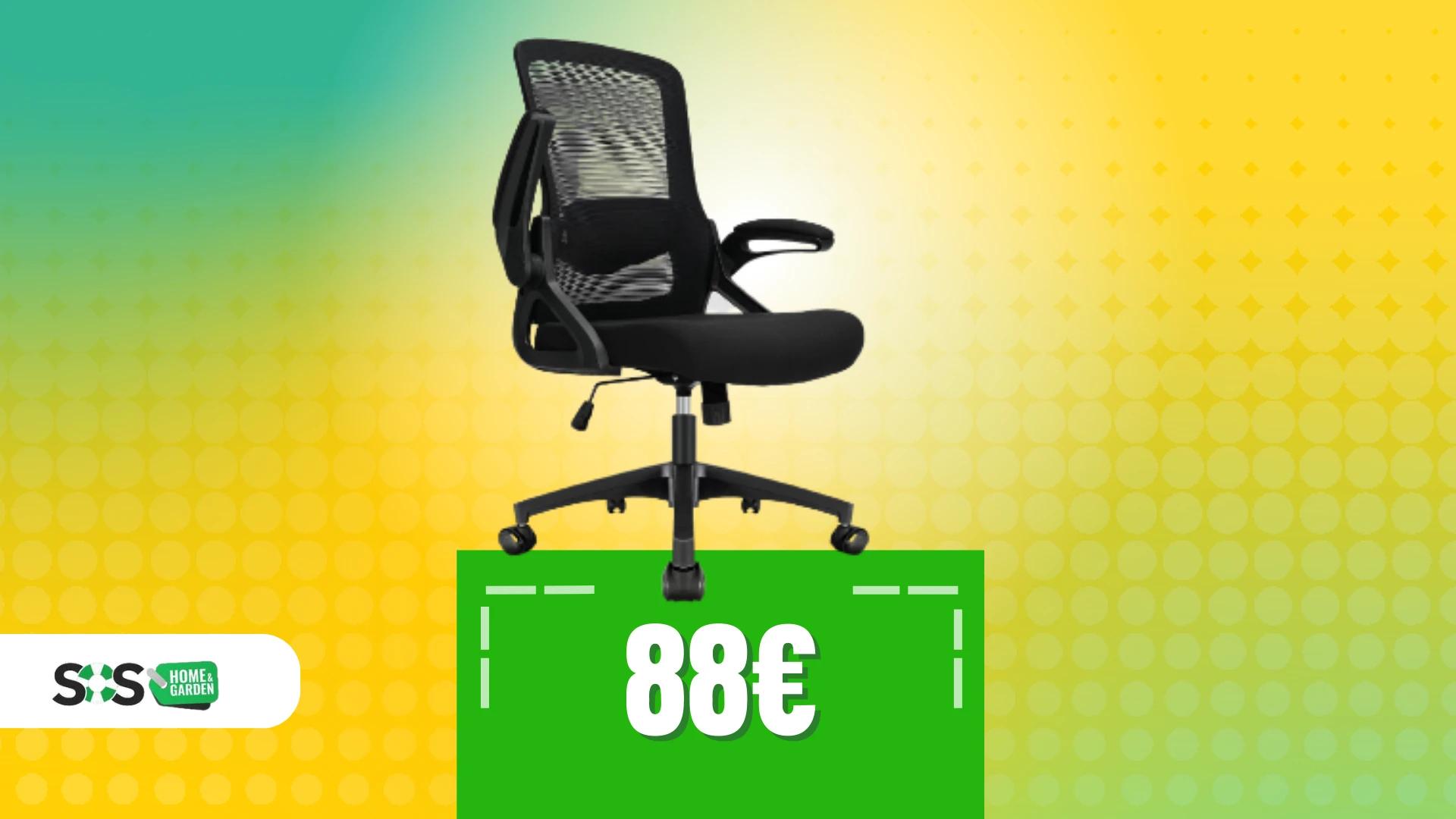Immagine di Lavoro, studio, relax con questa sedia ergonomica a 88€!