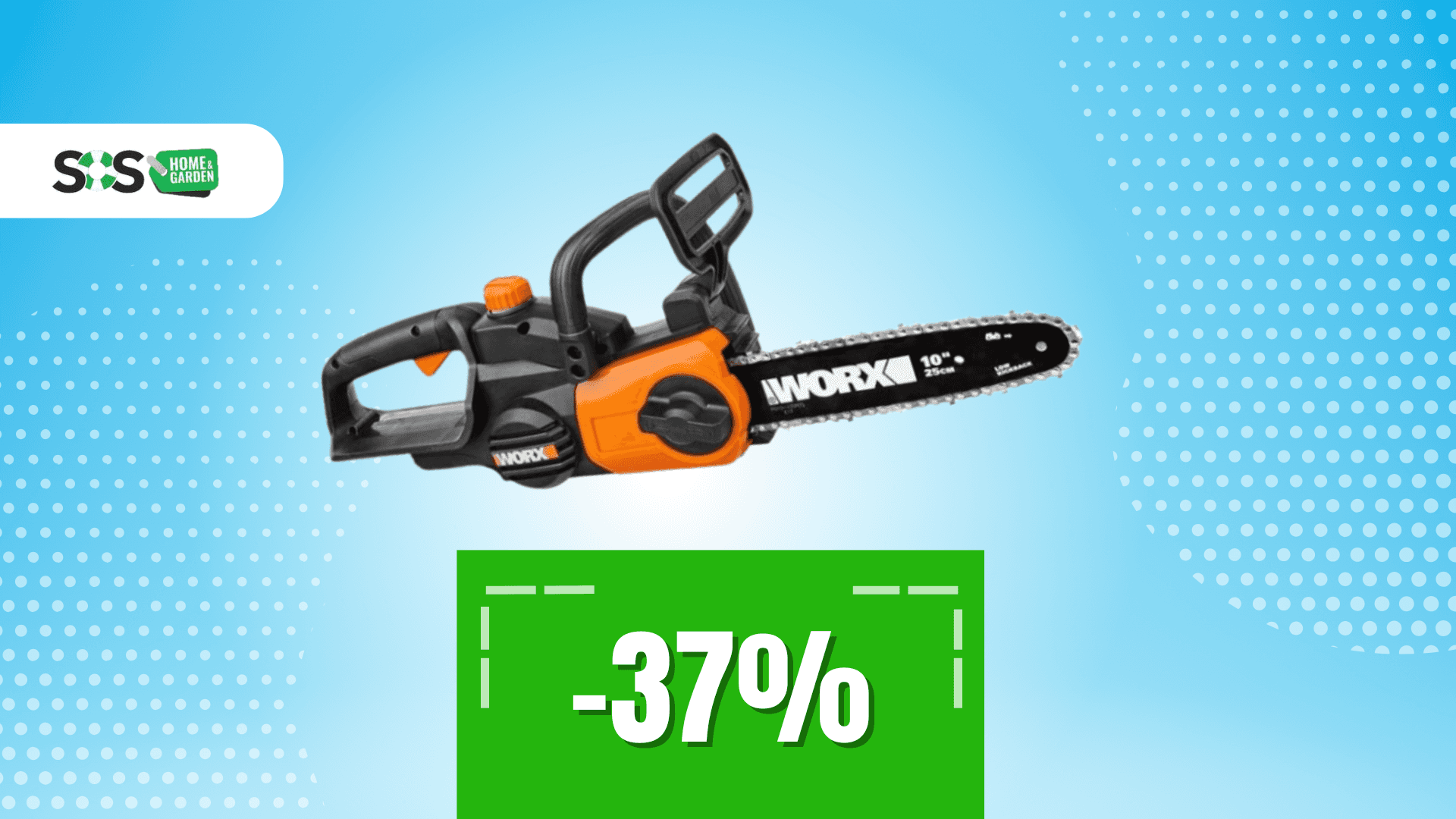 Immagine di Motosega a batteria Worx a 100€: perfetta per ogni giardino!