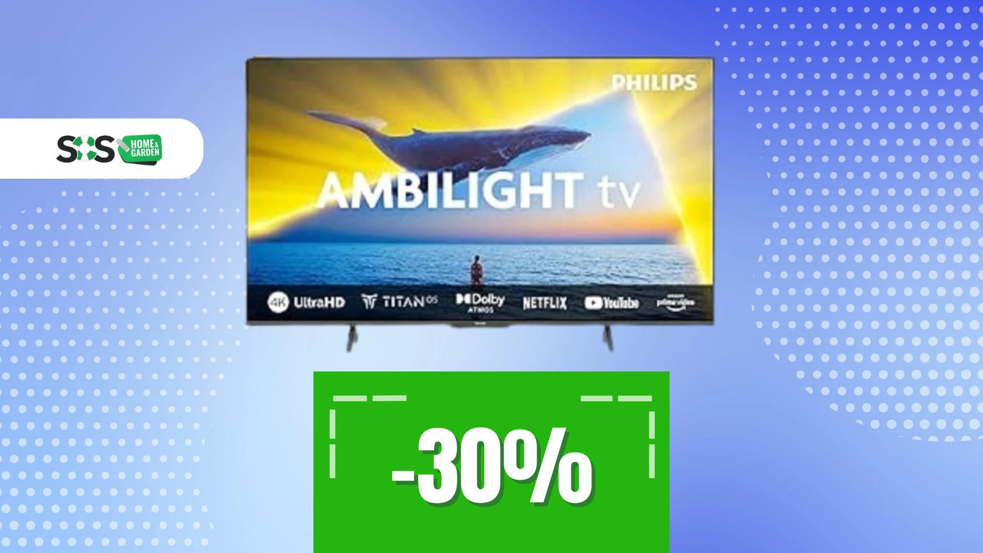Immagine di Esclusiva Amazon: smart TV Philips Ambilight a 599€!