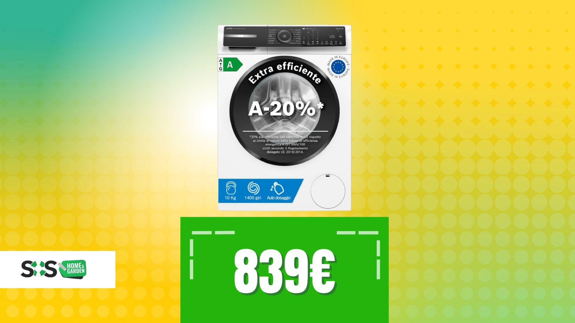 Immagine di Una Bosch top di gamma mette pressione a Miele: sconto enorme sulla lavatrice smart