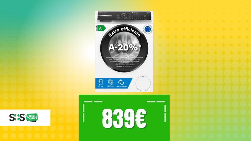 Immagine di Una Bosch top di gamma mette pressione a Miele: sconto enorme sulla lavatrice smart