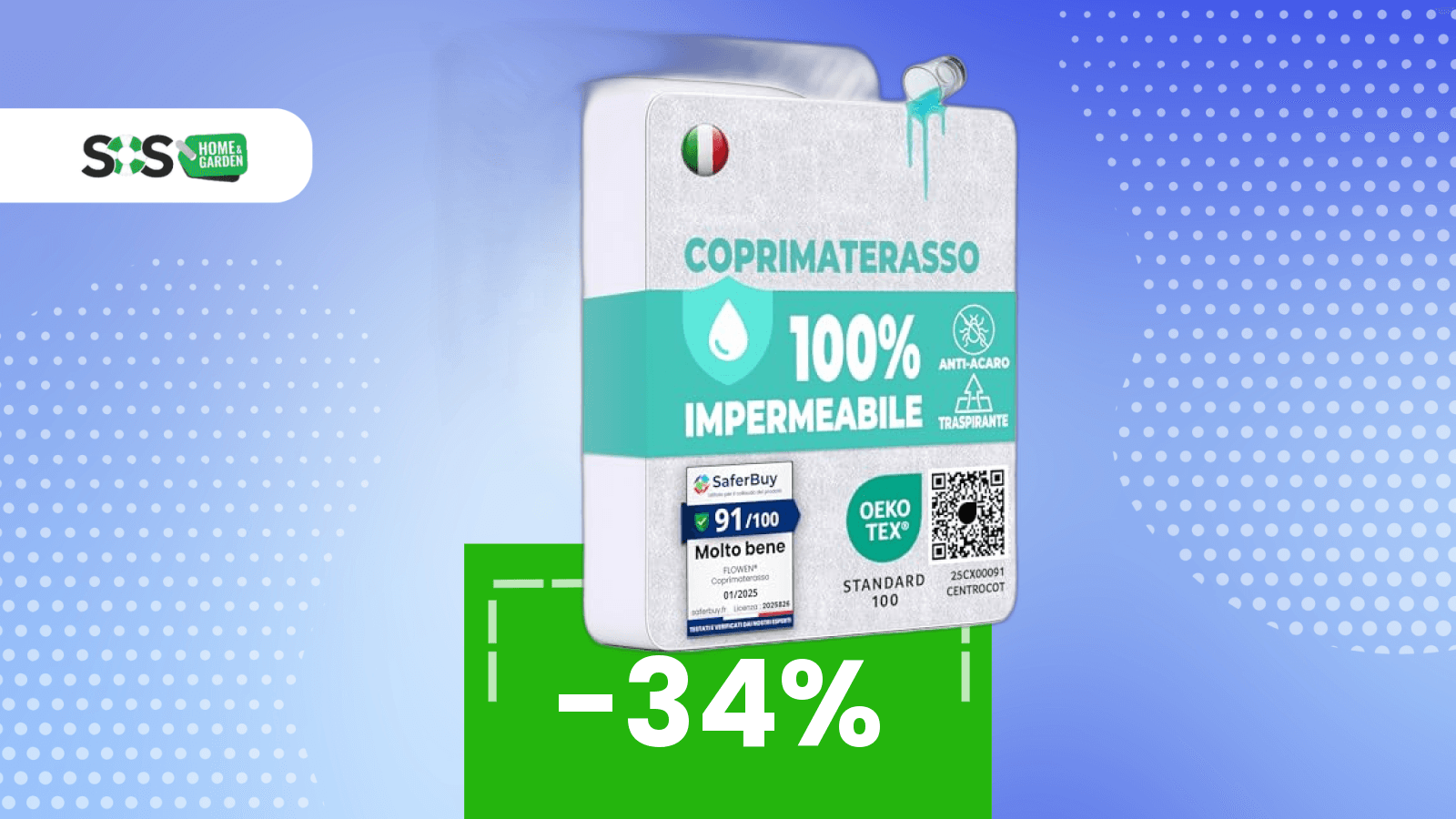 Immagine di Coprimaterasso matrimoniale impermeabile! Qualità garantita con -34% di sconto!