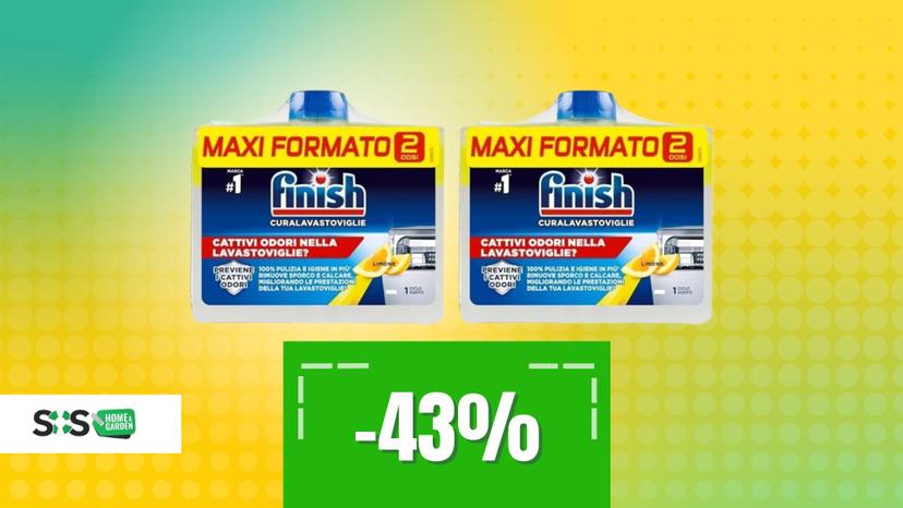 Immagine di Finish Curalavastoviglie: 2 maxi formati a 6€ su Amazon