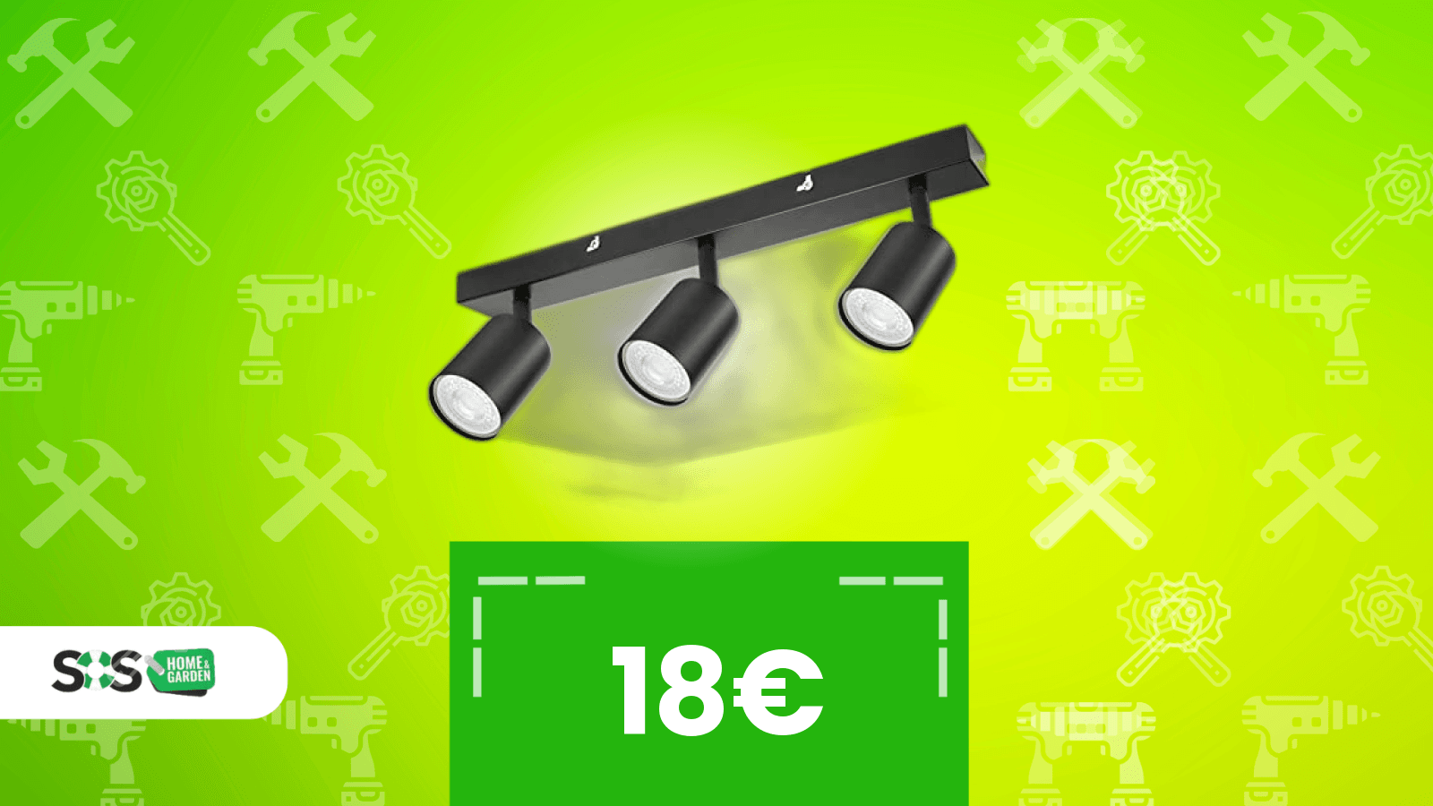 Immagine di Faretti da soffitto con spazio per 3 lampadine: struttura in offerta a 18€