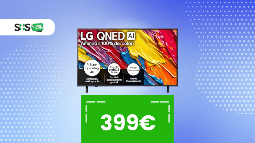 Immagine di LG QNED AI TV 50 pollici 4K a soli 399€ su Amazon!
