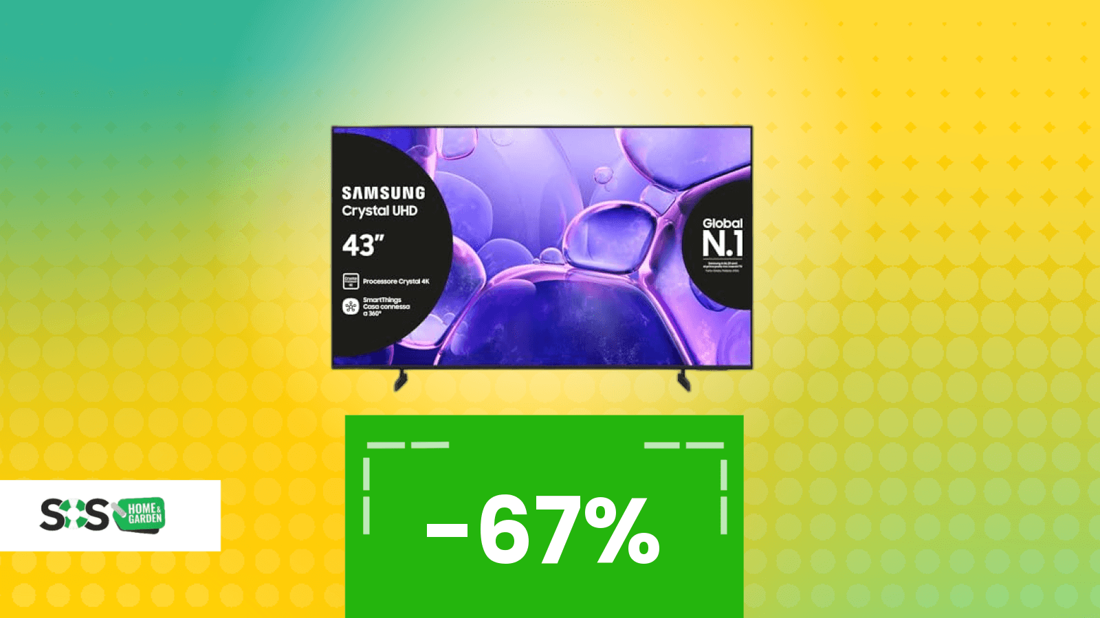 Immagine di Samsung Smart TV 43 Crystal UHD 4K a METÀ PREZZO! (-50%)