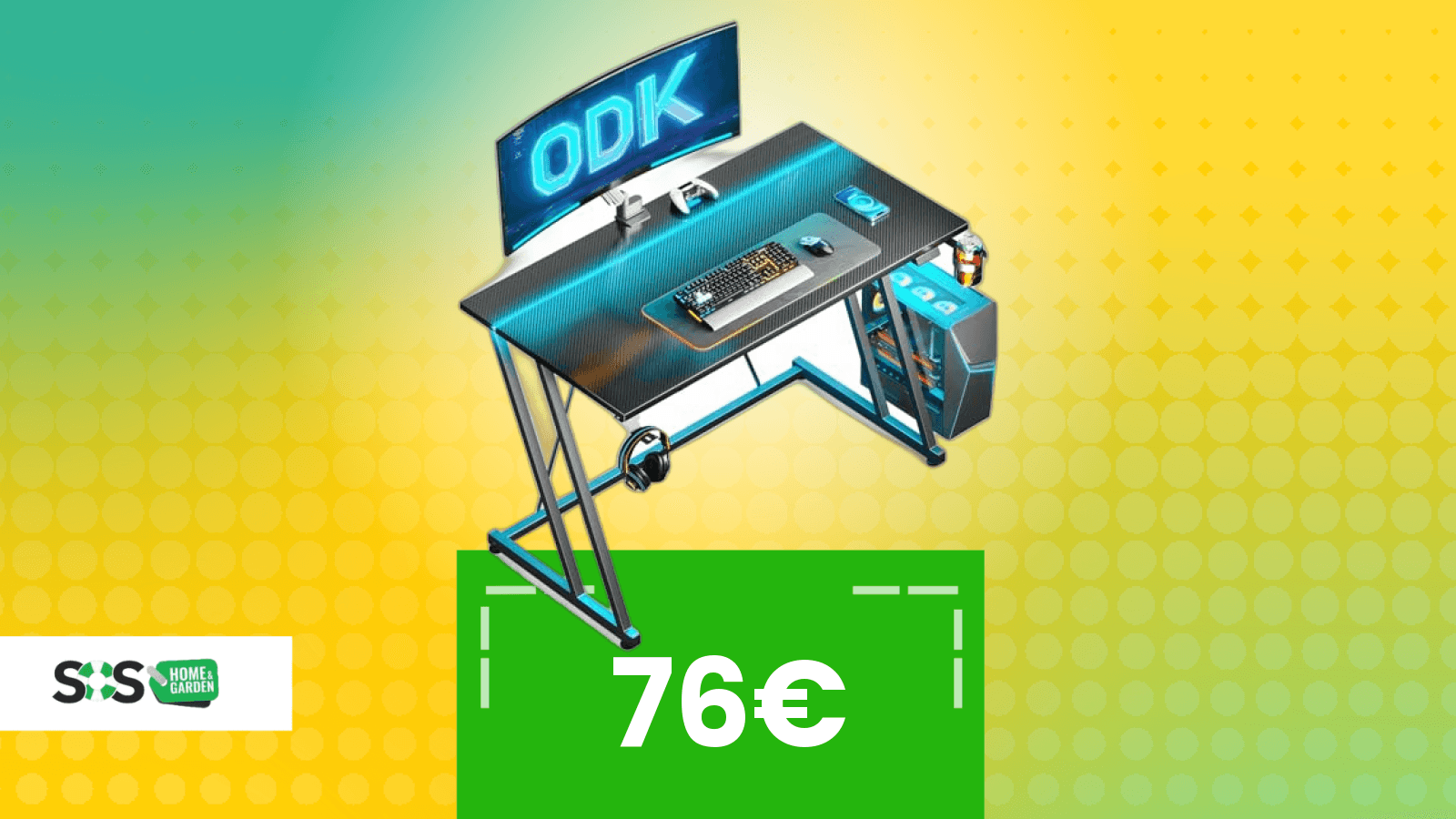 Immagine di A 75€ è un affare: scrivania gaming compatta, perfetta anche per ultrawide
