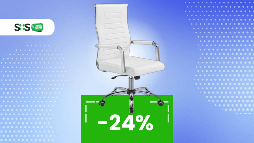 Immagine di Sedia da ufficio bianca: lusso minimal, prezzo sorprendente (-23%)