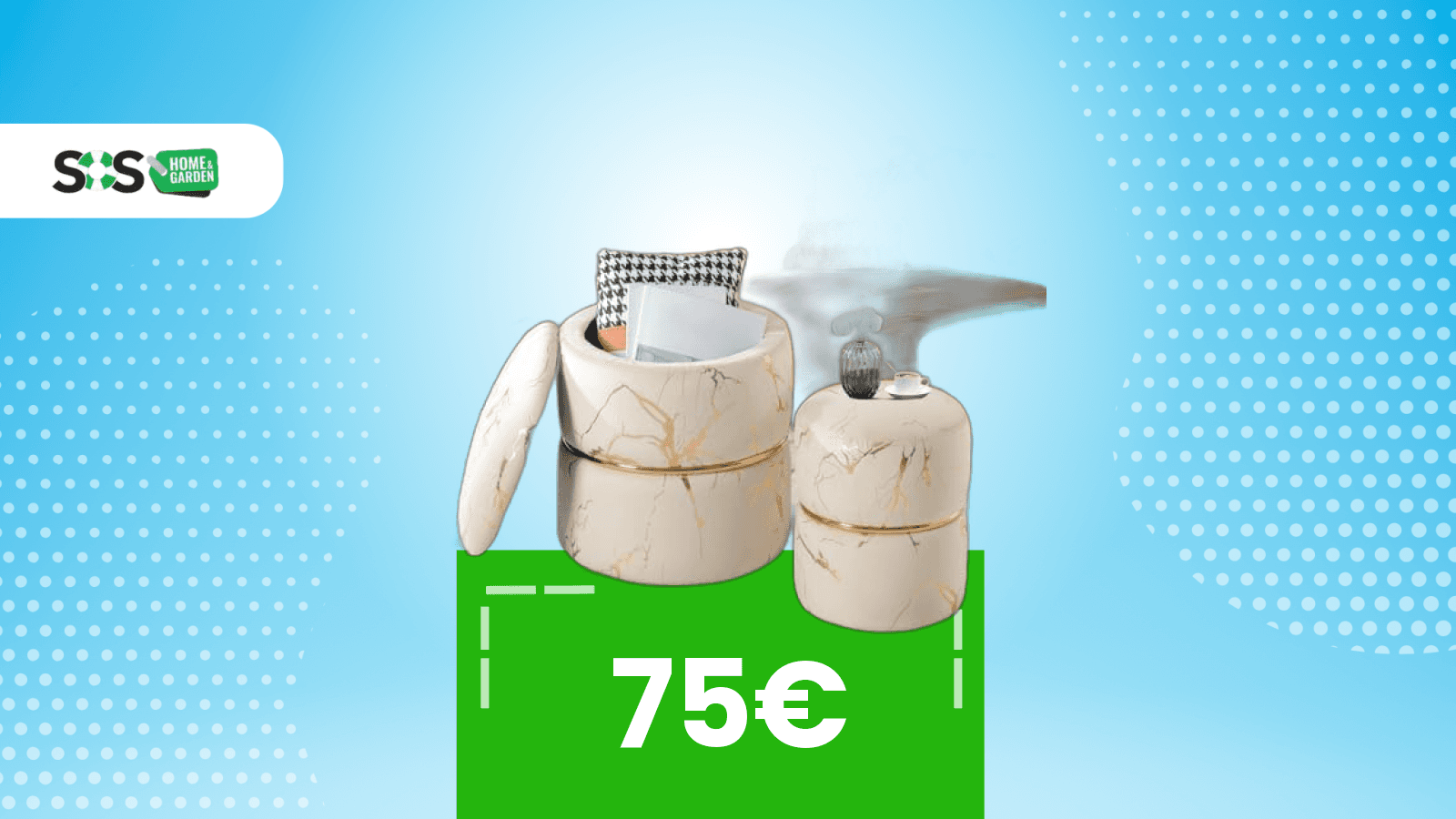 Immagine di Eleganza che si apre: sgabello contenitore con doppio sconto speciale