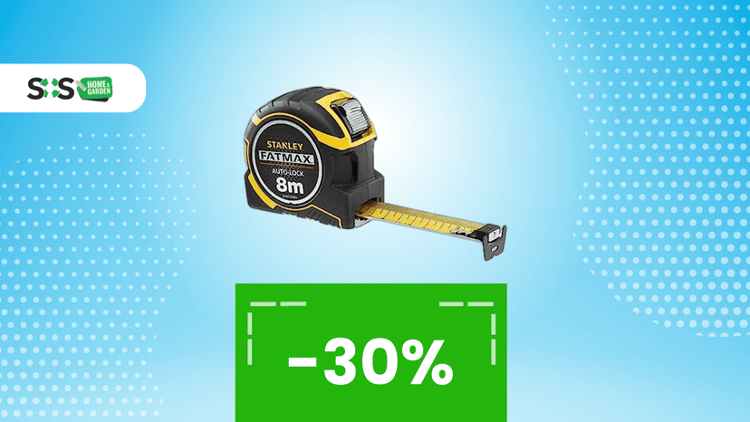 Immagine di Flessometro da 8m con Autolock: precisione e praticità, oggi -30% su Amazon