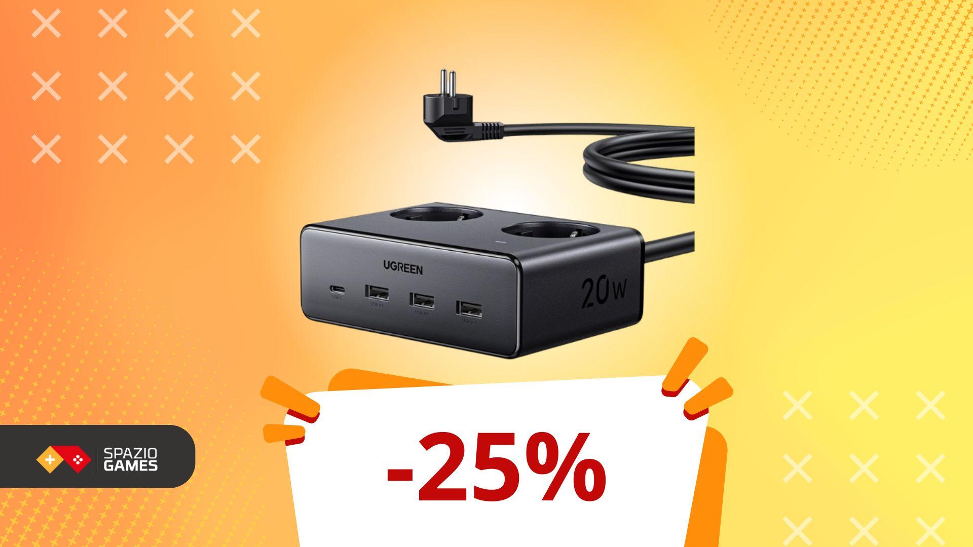 Immagine di 25% di sconto al checkout: la multipresa che rivoluziona la tua scrivania sotto i 20€