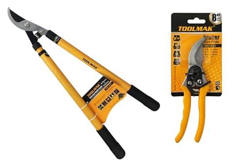 Troncarami Telescopico Lama in Acciaio Resistente, Impugnatura Antiscivolo, Manico Allungabile, Cesoie da Potatura per Rami Spessi e Giardinaggio