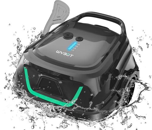 WYBOT A1 Robot Piscina Fuori Terra Intelligente, 120 Minuti Autonomia, Sistema Doppia Turbina, 100㎡ per Famiglie, Esperto Pulizia Fondo Piscina, Verde Nerastro