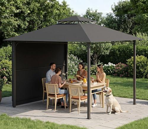 Devoko Gazebo Estensibile 3x3 m, Estensibile fino a 3x6 m, Gazebo 3x3 Impermeabile Stabile, Protezione UV 50+, Gazebo da Grill per Giardino, Terrazza, Feste di Grill o Feste Spontanee, Grigio