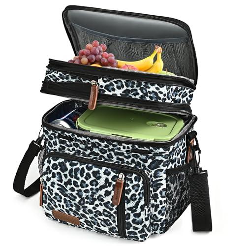 MIYCOO Borsa Termica Porta Pranzo, Borsa Frigo 15 Litri, Borsa Doppio Scomparto Pranzo Grande, Borsa Termica Per Alimenti Caldi E Freddi Da Viaggio per Uomo Donna Picnic/Barbecue/Campeggio/Viaggio
