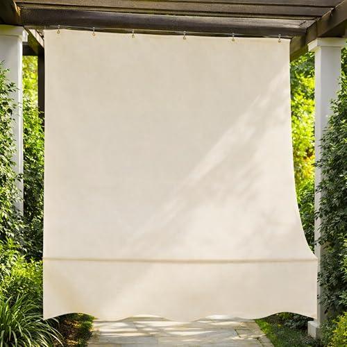 VKZ Tenda da Sole a Caduta Beige per Balcone, Tenda Parasole Esterno Tinta Unita, Protezione UV, Tenda da Sole Verticale per Terrazza, Balcone, Veranda e Giardino