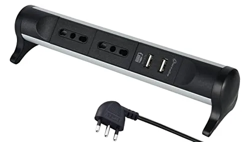 Electraline 61914 Alu-Line USB da scrivania: immagine del prodotto